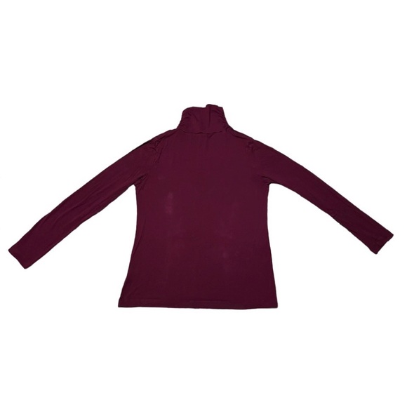 L Joseph A. Wine Red Burgundy Women’s Long Sleeve Winter Turtleneck Shirt Top - Picture 7 of 10
